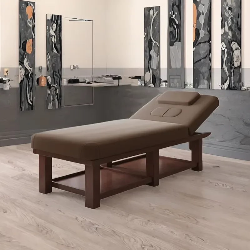 Contemporary Synthetic Leather Adjustable Massage Bed High Density Sponge for Beauty Salon Spa Body Care Furniture