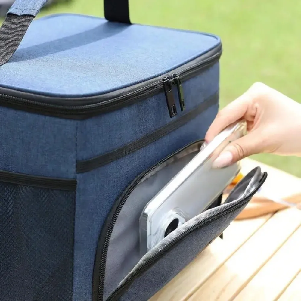 

New Double Layer Insulated Thermal Bag Waterproof Portable Cooler Lunch Bag Large Capacity durable handle Lunch Box