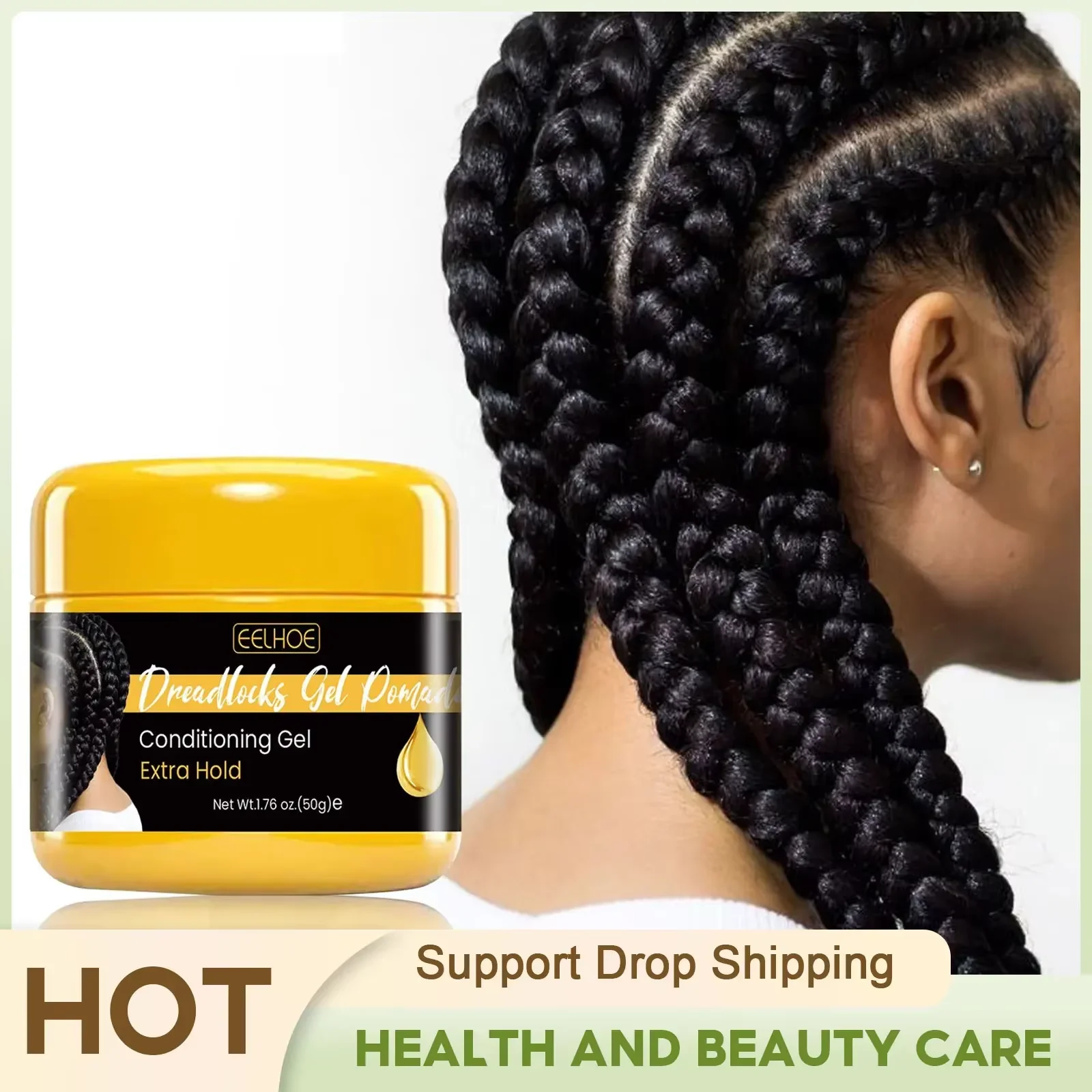 

Hair Braiding Gel Hair Styling Waxes Cream Long Lasting Twist Strong Hold Smooth Hair Styling Anti-Frizz Edges Braid Wax 50g