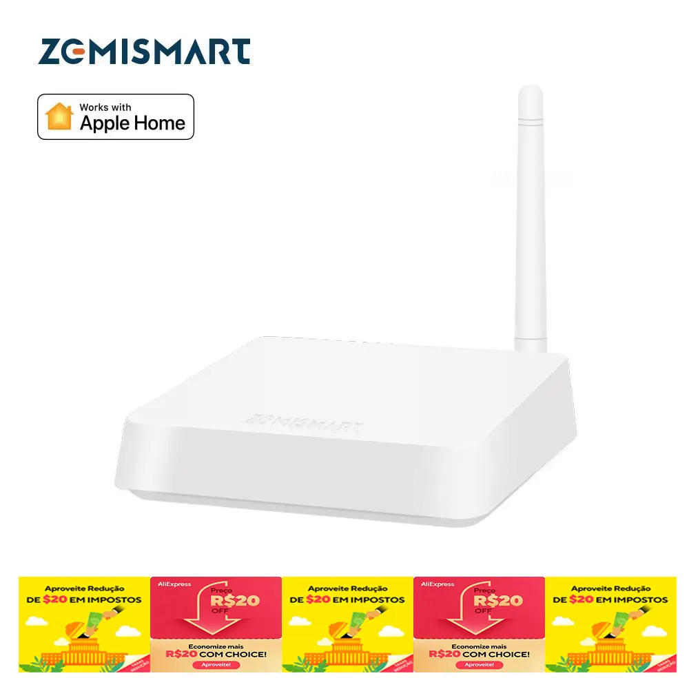 Zemismart-Zigbee Hub Smart Devices Linkage Inteligente, Alexa, Google Home, Controle de Voz Siri, Tuya Home App, Trabalhar com Homekit