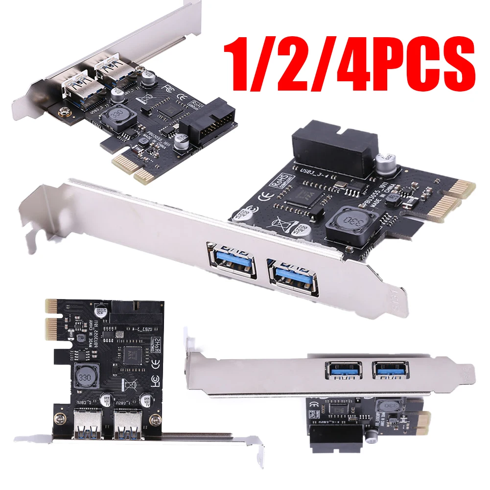 2 Port USB 3.0 PCI-e x1 Expansion Card PCI Express Adapter for BTC Chia Mining Rig VLI VL805