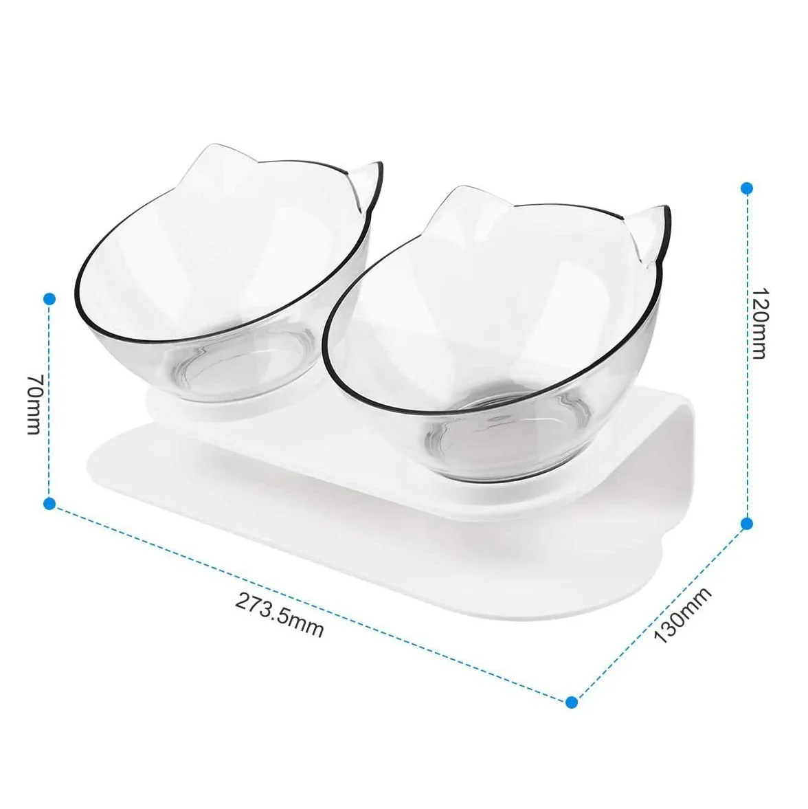 Non-Slip Double Cat Dog Bowl with Stand Pet Feeder Water Bowl for Cats Food Bowl for Dogs - Pet Feeding Supplies image 2