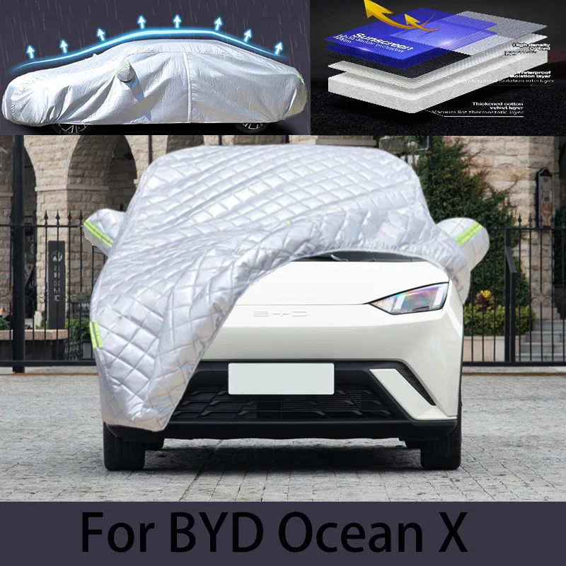 

Чехол для защиты от града автомобиля BYD OCEAN X, защита от дождя автомобиля, защита от царапин, защита от пилинга краски, автомобильная одежда