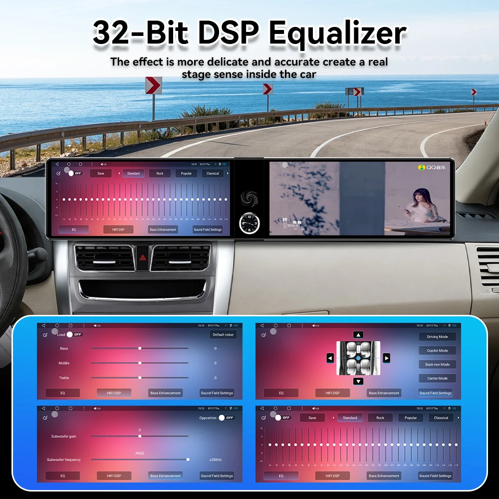 Dual 12.3 Inch Android 13 For Toyota Corolla 2006-2013 Car Stereo Vertical Tesla Screen Wireless CARPLAY DSP Android Auto 4G SIM