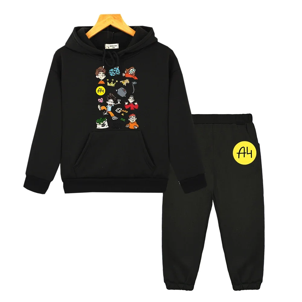 

Merch A4 Lamb anime hoodie Autumn Hooded Sets Fleece pullover Влад А4 Бумага boys girls sweatshirt Jacket kids boutique clothes