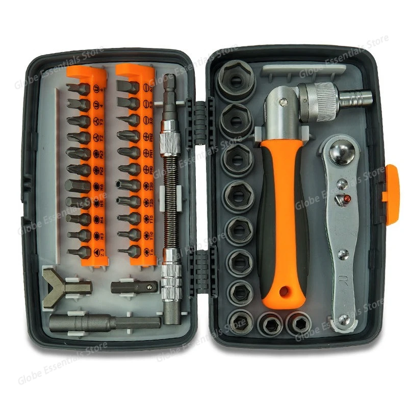 38pcs Ratchet Set, Screwdriver Set, High-hardness Ratchet Wrench, Car Small Socket, Household Maintenance Tool