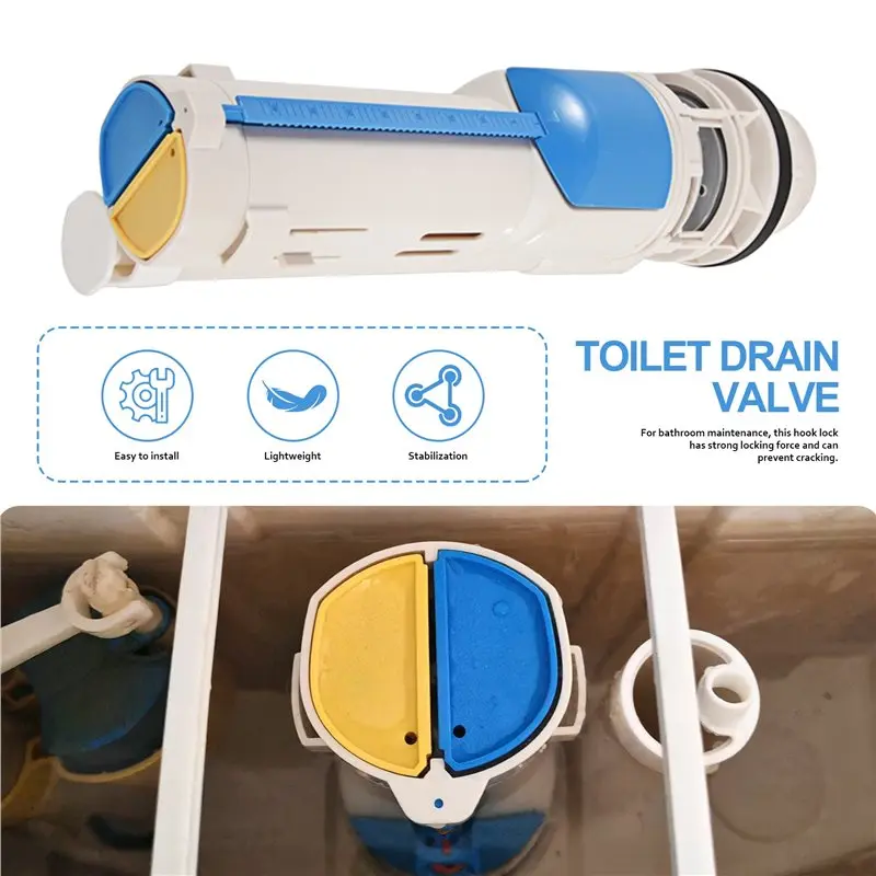 LIKE WISH Split Toilet Drain Valve  Two-Button Toilet Water Outlet Valve Dual Flush Fill Water Tank Accessories