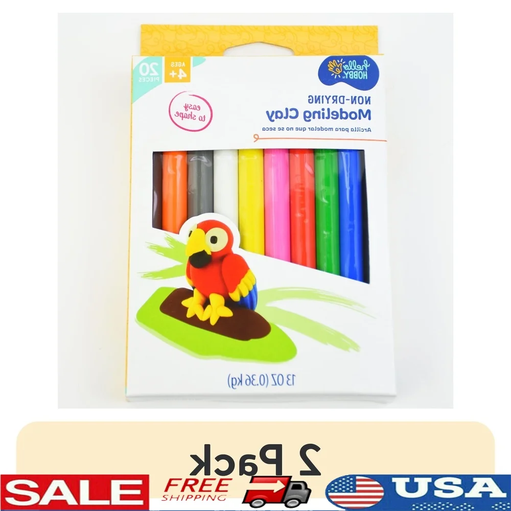 

2 упаковки, не высыхающая глина для моделирования, 20 шт., многоразовая глина для лепки, мероприятия для рукоделия для детей и взрослых, проекты глины