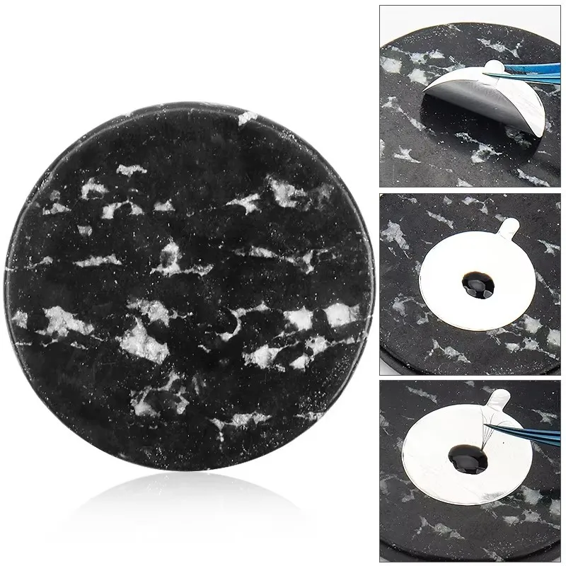 1Pc Eyelash Glue Adhesive Pallet Grafting Gasket Round Pallet Jade Stone Eyelash Extension Glue Pallet Holder Pad Tools