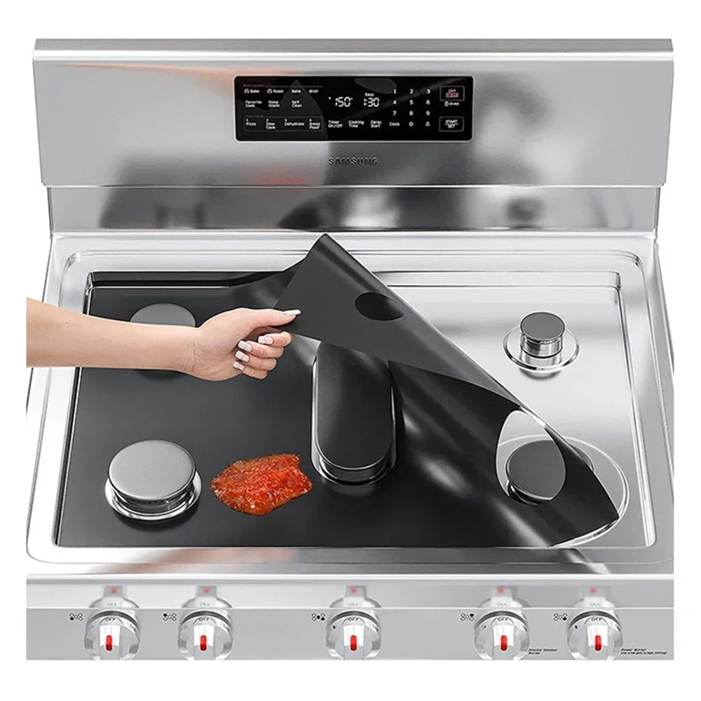 1pcs Gas Stove Protectors Cover Liner 5 Holes Anti-Oil Gas Range Stovetop Burner Cooker Protective Covers Mat Pad Kitchen Supply