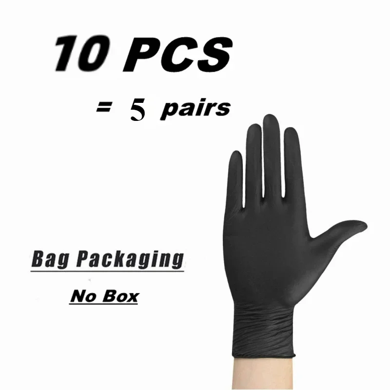 10/20/50/100 stuks wegwerp PVC zwarte nitrilhandschoenen, waterdicht latexvrij, voor autoreparatie voedselveilige haarverven werkhandschoenen