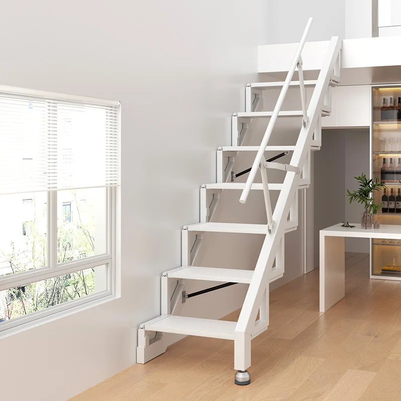 Dachbodenleiter, wandmontierte Teleskopleiter für den Haushalt, Trittleiter, Dachbodenleiter für Duplex-Wohnungen, Innentreppe, Klapptreppe, Wandmontierte Leiter