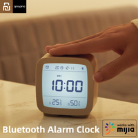 Youpin Qingping Bluetooth Alarm Clock Temperature Humidity Monitoring Work With Mihome APP Warm Light 8 Kinds Bells LCD Screen