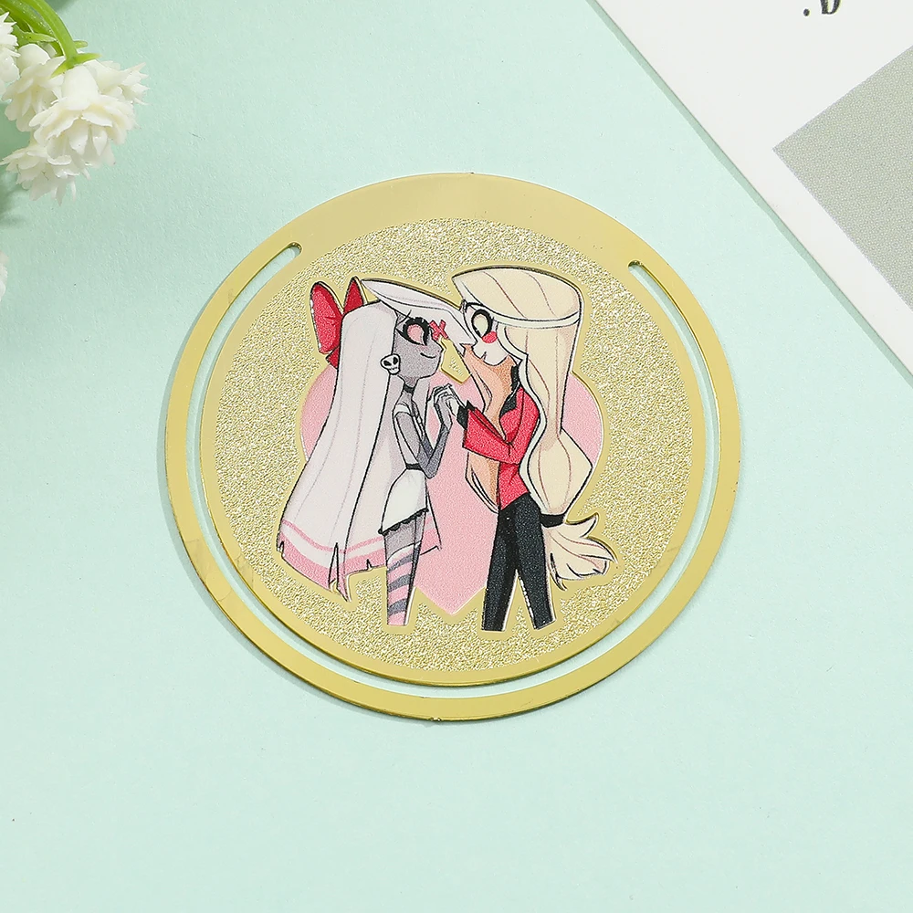 Imagem -05 - Hazbin Hotel Metal Book Marker Punk Personalizado Halloween Anime Periférico Marcador de Leitura Papelaria Material Escolar