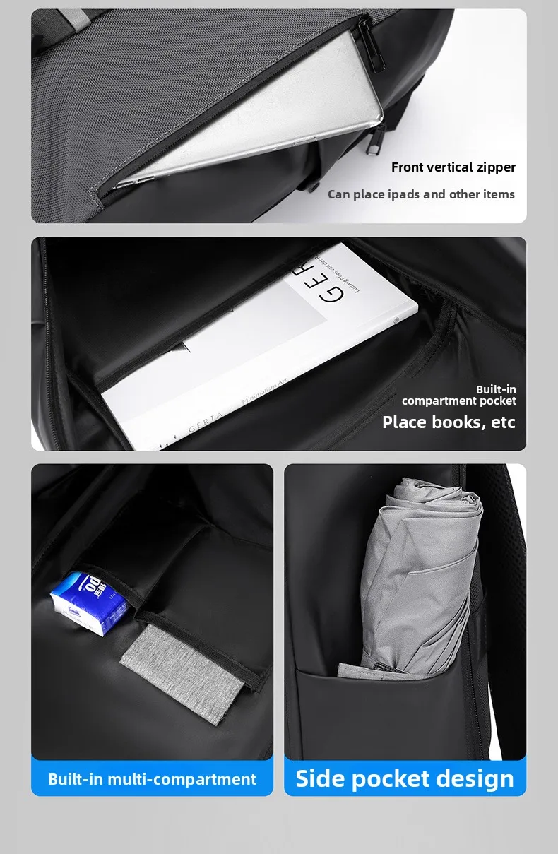 New Men's Business Backpack, Multi-functional Large-capacity Computer Backpack, Fashionable and Versatile Waterproof Schoolbag