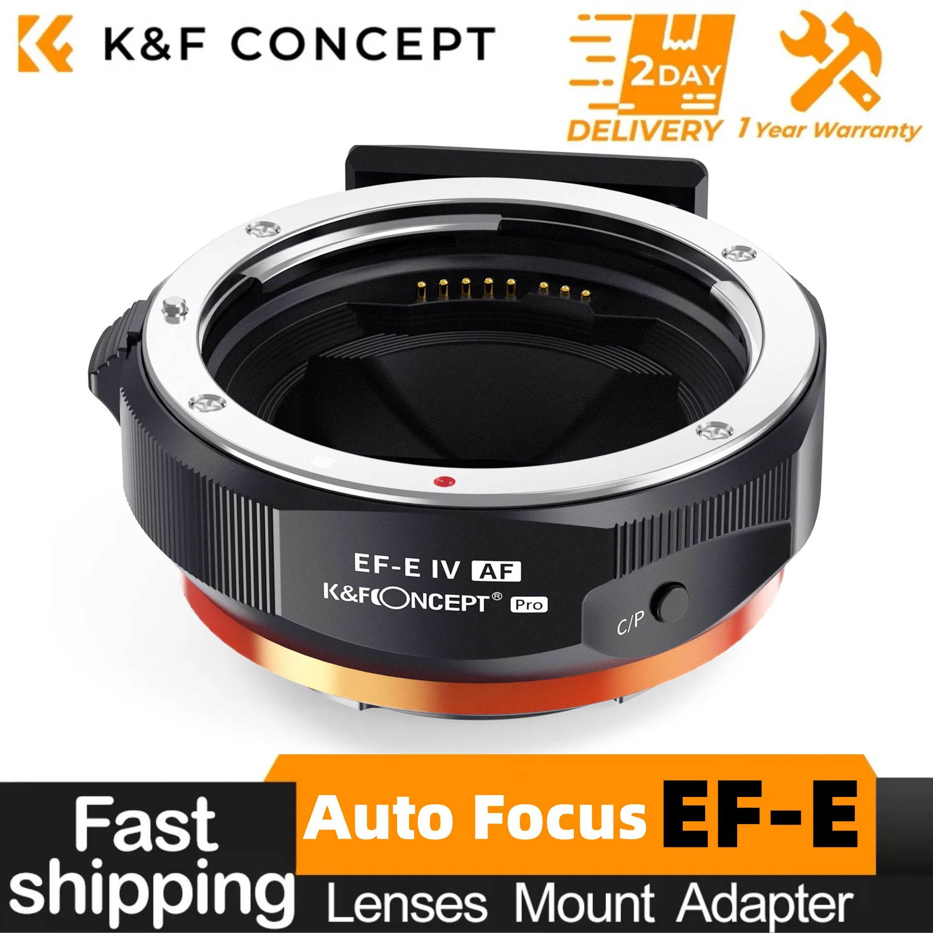 K&F Concept EF-E EF EF-S Mount Lens to NEX FE E Mount Camera Auto Focus Adapter Ring For Canon EF Lens to Sony E NEX FE Camera