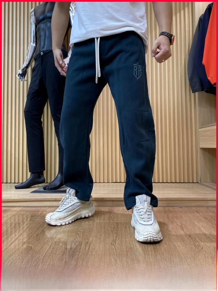 

Американские повседневные свободные спортивные брюки для мужчин с эластичным поясом, утепленные, длинные, для осени и зимы