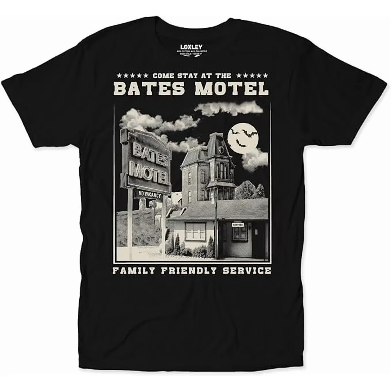Bates Motel Family Friendly Service Funny Horror Halloween Movie Retro T-Shirt