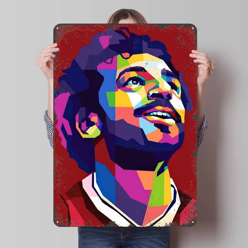 Портрет Mohamed Salah, жестяная вывеска, спортивный постер, украшение для дома, гостиной, эстетическая винтажная металлическая пластина, интерьер, мужская пещера Портрет Mohamed Salah, жестяная вывеска, спортивный постер, украшение для дома, гостиной, эстетическая винтажная металлическая пластина, интерьер, мужская пещера