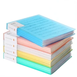 1piece Of A4 Folder With Inserts 20/40/60 Sheets Of File Pockets File Jackets Document Bag Folder Transparent Candy Color