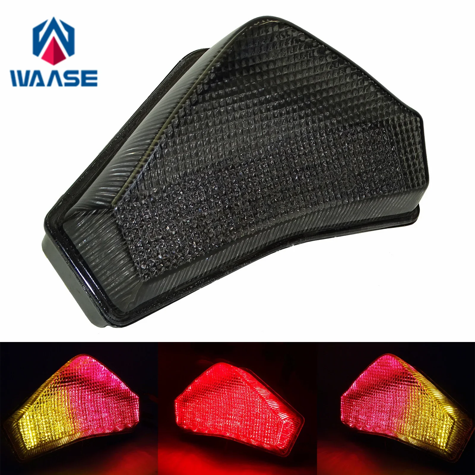 waase For Triumph Speed Triple 1050 2005 2006 2007 2008 2009 E-Mark Tail Light Brake Turn Signals Integrated LED Stop Light