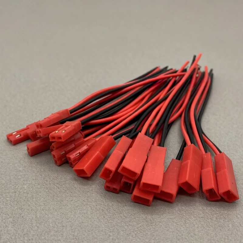 20 Stück männliche und weibliche Steckverbinder, JST-Steckerkabel, DIY 2-poliger Steckverbinder, 2,54 mm Abstand, roter und schwarzer Anschlussdraht, 10 cm/30 cm – Detail 10