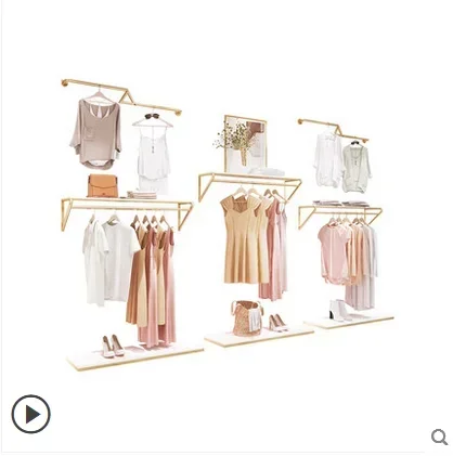 

Clothes store display rack Floor type women's clothing store dedicated shelf Wall clothes rack Hanger