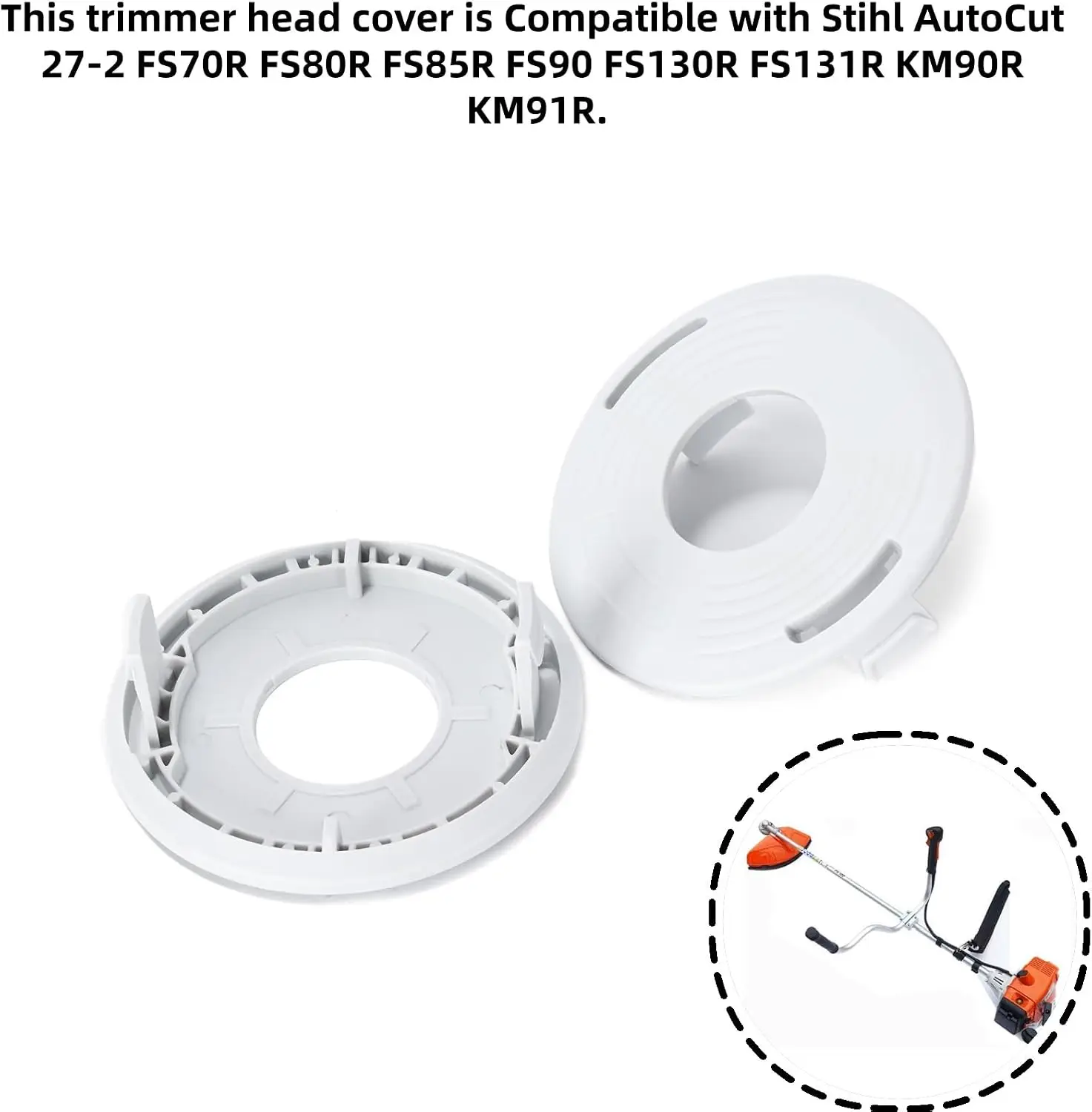 Ruimou 2 Pcs Trimmer Head Covers Cap Replacement OE: 4002 713 9712 Compatible with Stihl AutoCut 27-2 FS70R FS80R FS85R FS130R