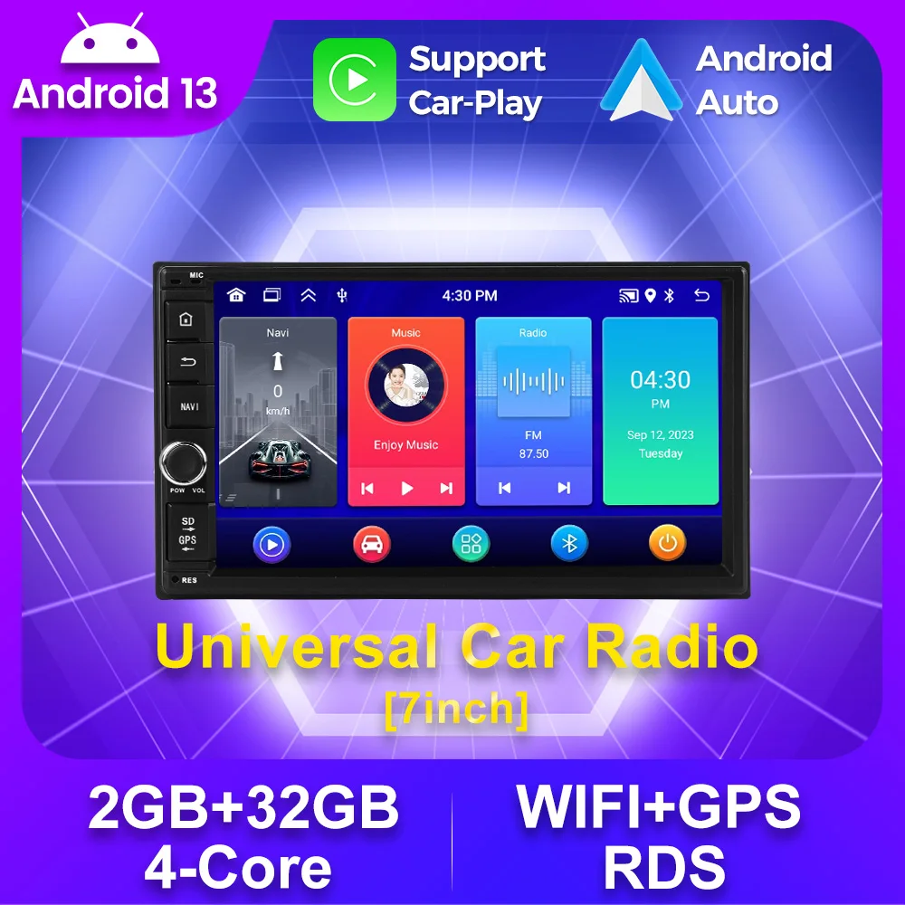 

Navifly 7inch 2Din Head Unit Android Auto Carplay Universal Car Radio GPS Intelligent Systems For VW Nissan Hyundai Kia Toyota