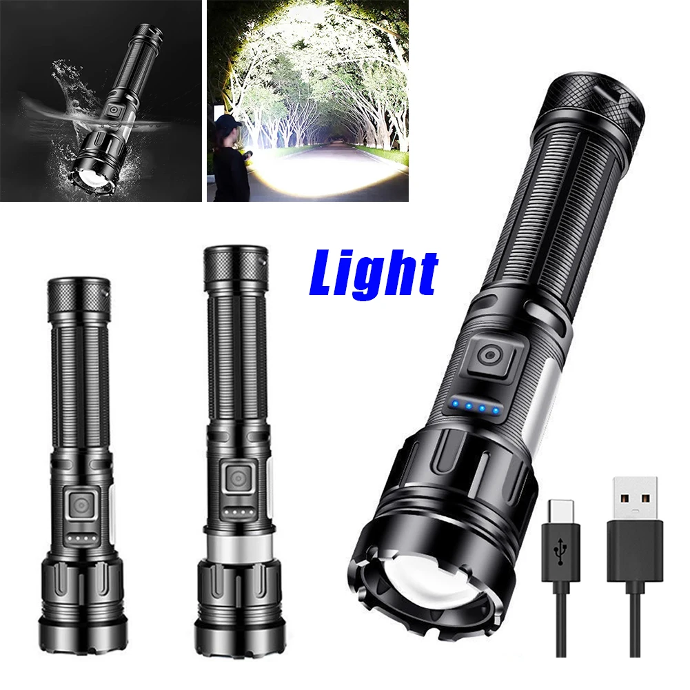 

Портативный фонарик XHP50, 800 лм, светодиодный уличный фонарь COB, 1200 мАч, USB Type-C, перезаряжаемый, IPX4, водонепроницаемый, для кемпинга, рыбалки, освещения