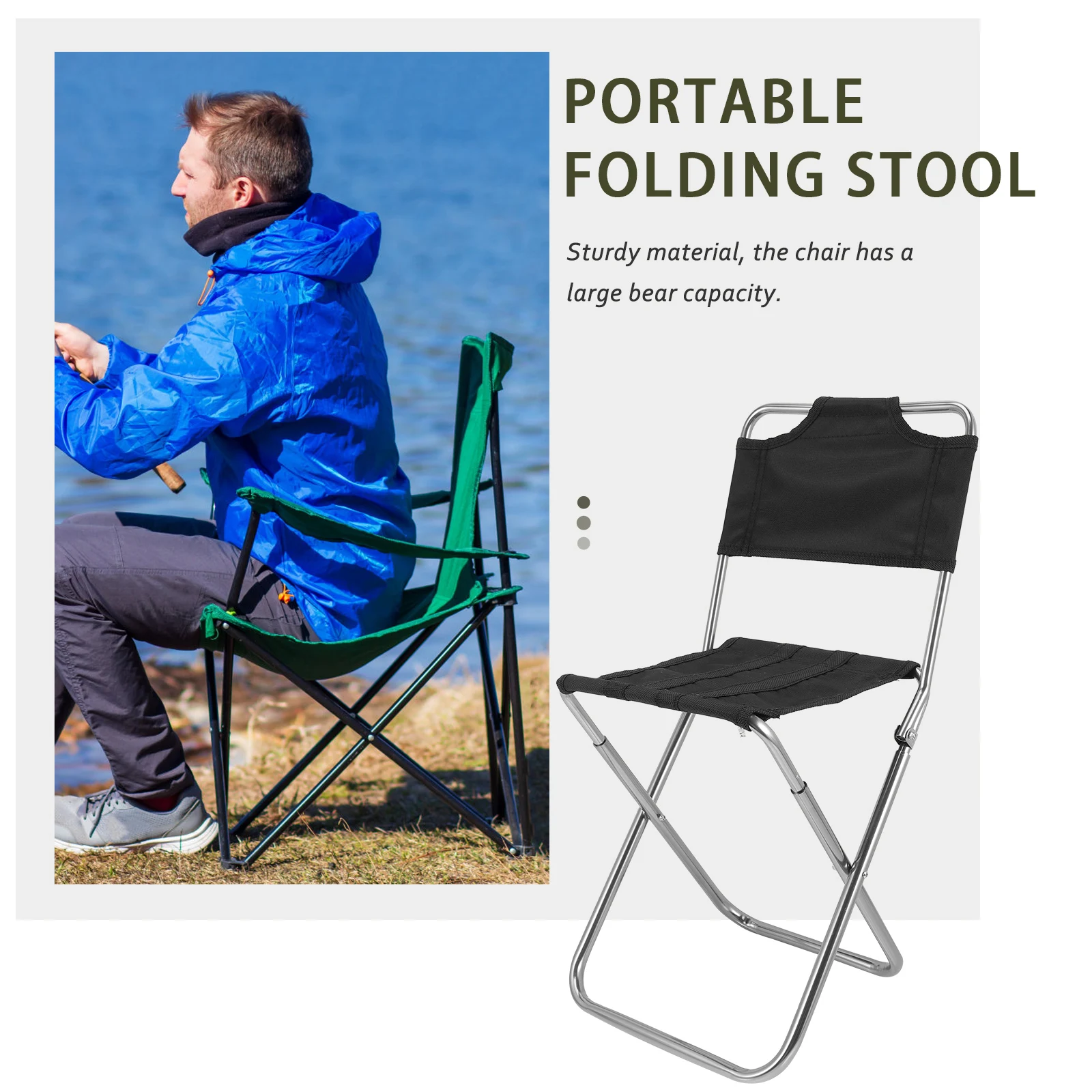 Outdoor Folding Chair Stainless Steel Folding Stool Portable Folding Backrest Chair Outing Backrest Mazar