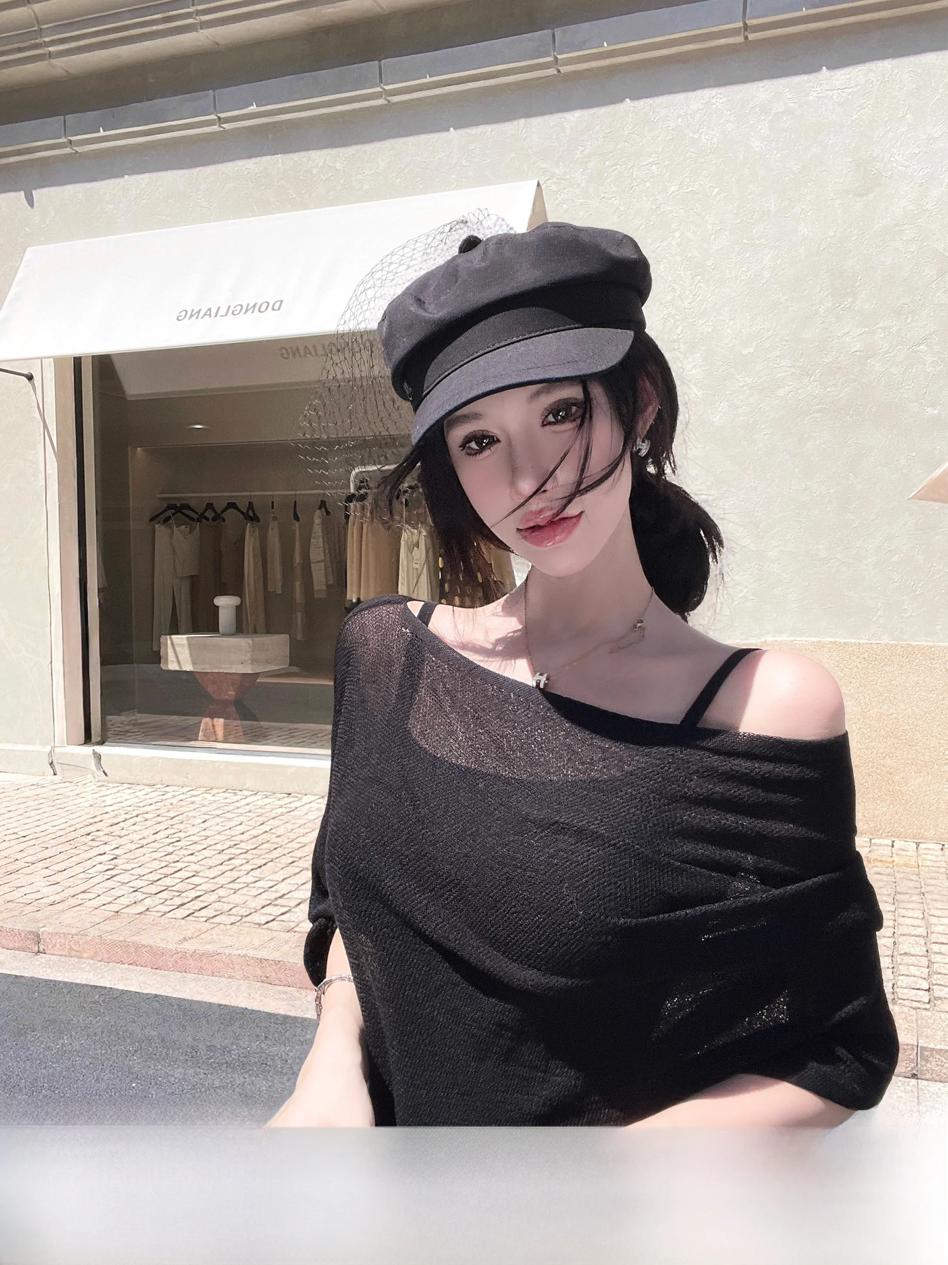 

Bla Sexy Strapl Bodycon Dr Women's Autumn Long Skirt Dustdip Club S-Sle Silhouette No-Sve Midi Dr for Dating