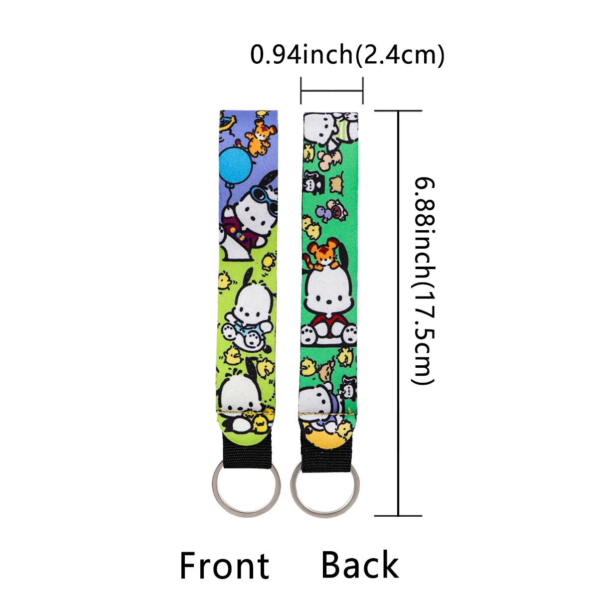 Cinturini da polso per cani con coniglio rosa Kawaii Cartoon Donna Ragazza Portachiavi Portachiavi Portachiavi per accessori per catena da polso per auto