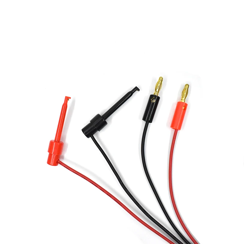 1 Pair 1M 4mm Banana Plug to electric Hook Clip Test Lead Cable Gold Plated For Multimeter Test Leads wire Connector red black