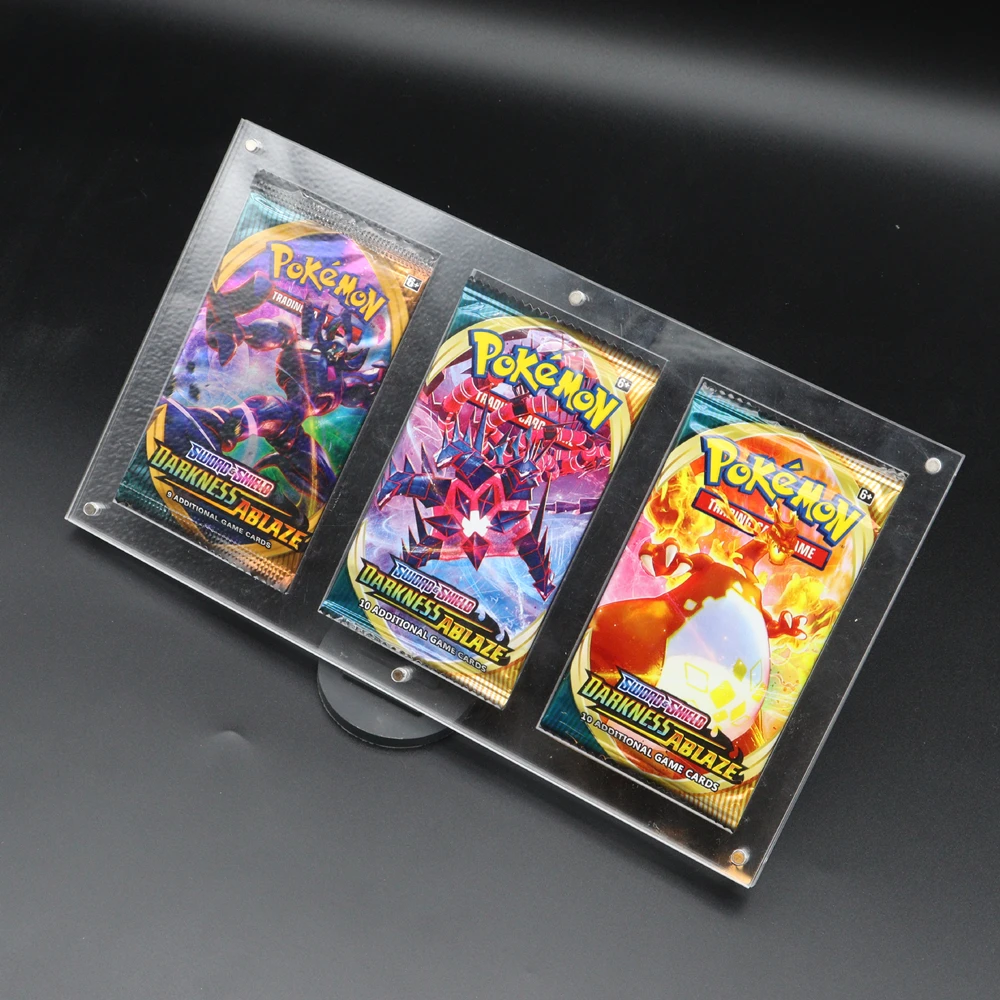 1/2/3/4/5 Slot Pokemon Case Card Packs Holder Display Collection Game Cards Protector Magnetic Clear Magic Yugioh Plexiglass Box