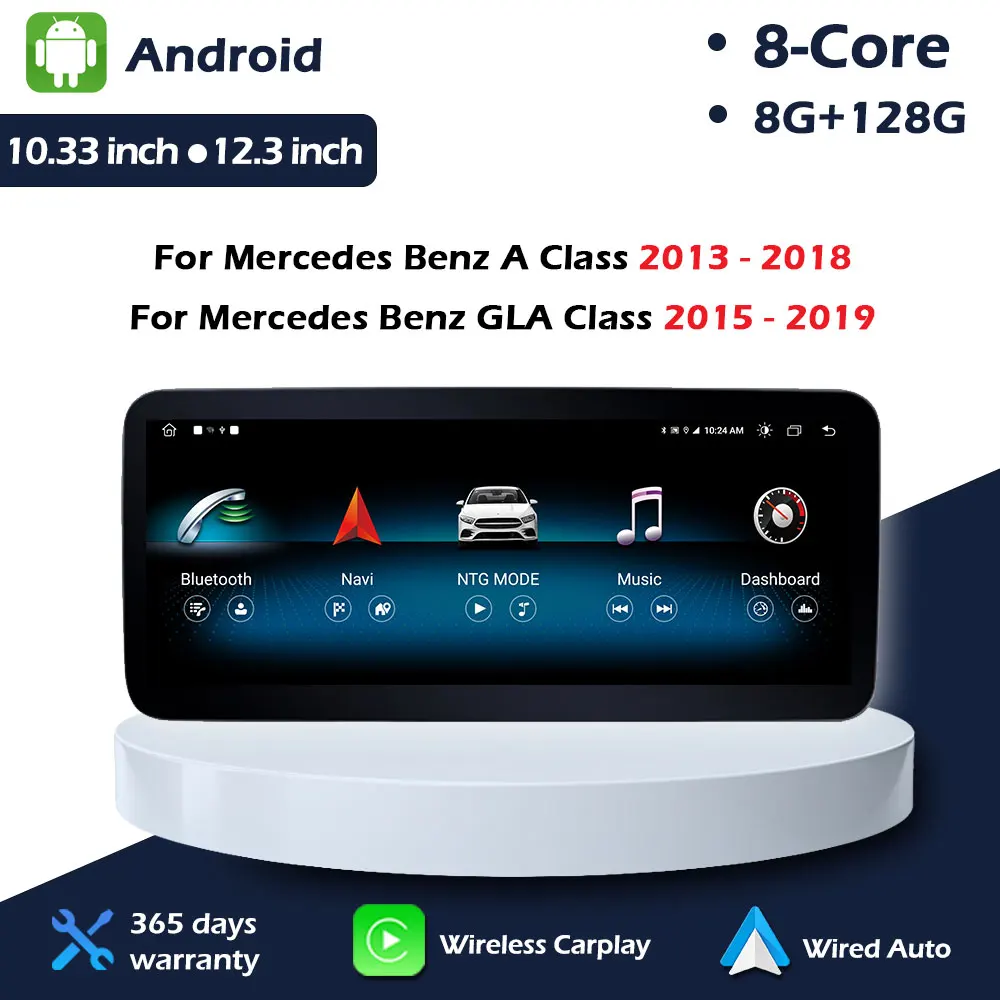 Wireless CarPlay For Mercedes Benz A Class 2013 - 2018 GLA Class 2015 - 2019 Android Auto Navigation GPS Head Unit Touch Screen