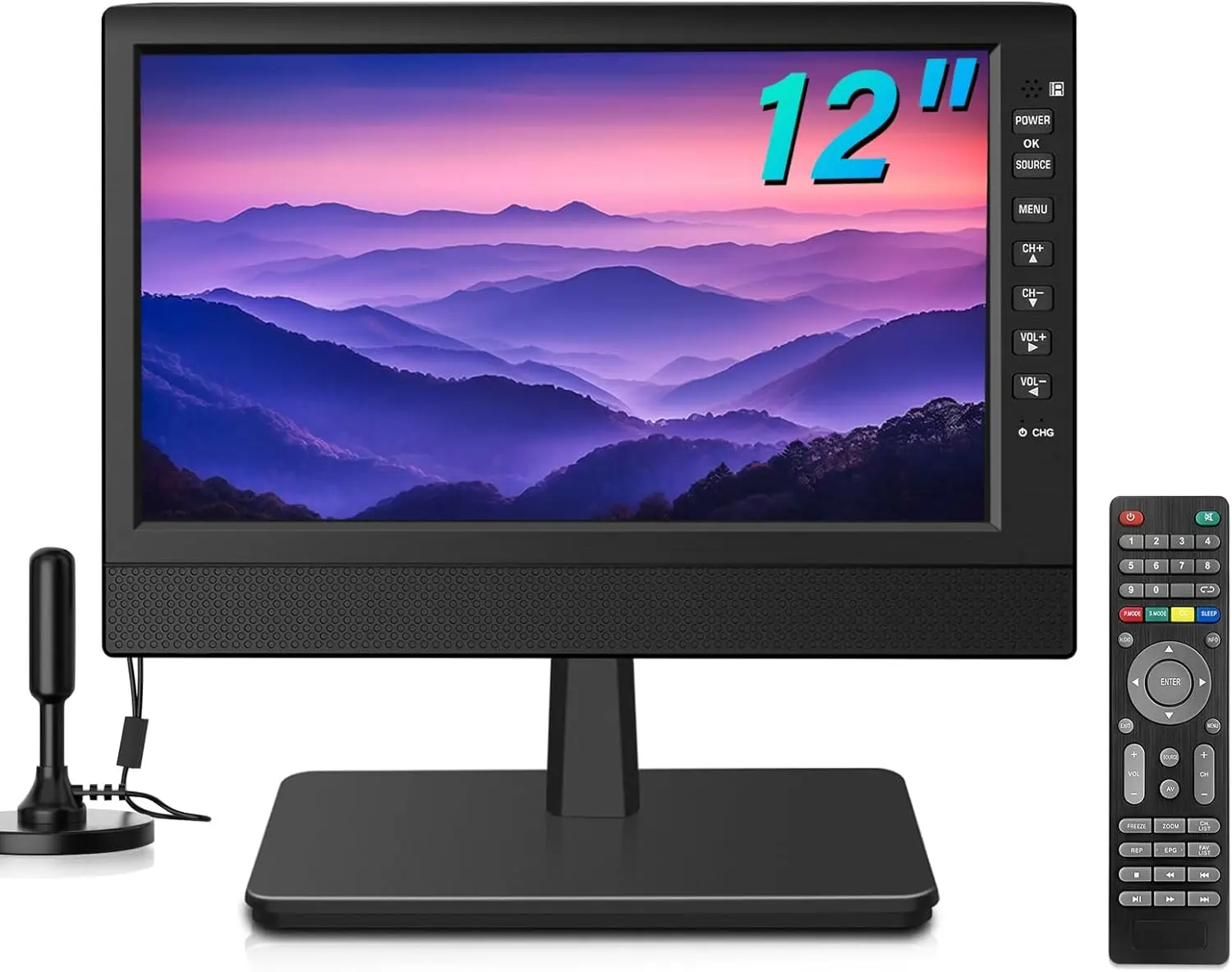 

12-Inch Portable HD TV with HDMI and USB, Built-in Digital Tuner, Compact for Home, Kitchen, RV, Travel