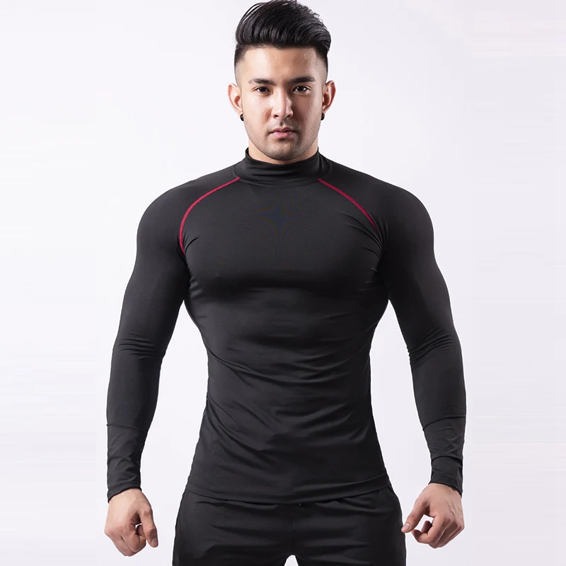 Men Compression Running T Shirt Fitness Tight Long Sleeve Sport tshirt Training Jogging Shirts Gym Sportswear Quick Dry rashgard