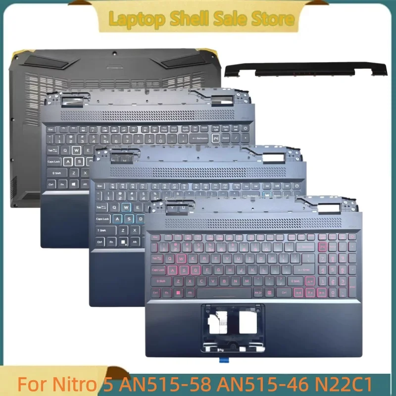 New laptop Case For Nitro 5 AN515-46 AN515-58 N22C1 Upper Case Palmrest Cover backlit keyboard/Bottom Base Cover/hinge Cover
