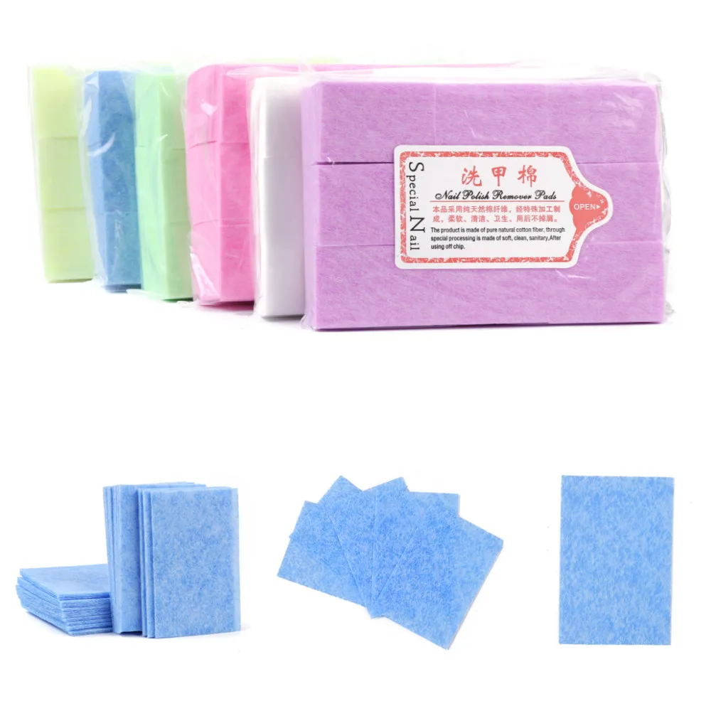 Lingettes multicolores pour Nail Art, coton doux, dissolvant de gel cosmétique, serviettes non pelucheuses, absorbant la colle, livres de trempage, papier nettoyant, essuie-glace