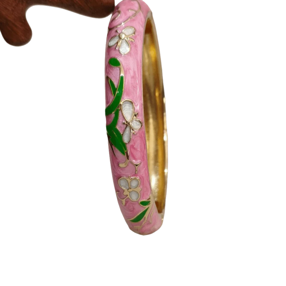 1cm Enamel Bracelet Traditional Enamel Bohemian Cloisonne Bracelet Ethnic Vintage Women's Hand Bracele Jewelry Gifts