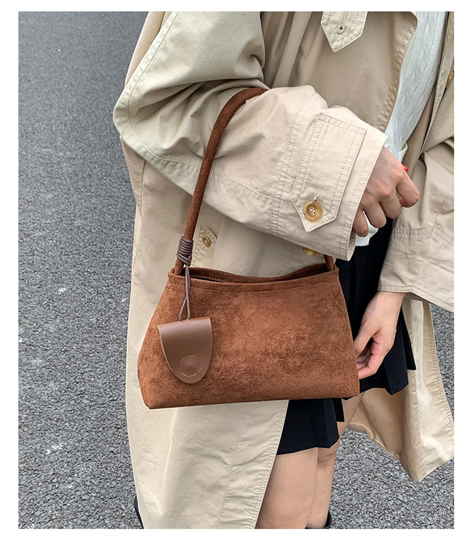 

Korean Style Matte PU Armpit Bag with Eyeglasses Holder Tote Bag Large Capacity Handbag PU Leather Solid Color Underarm Packs