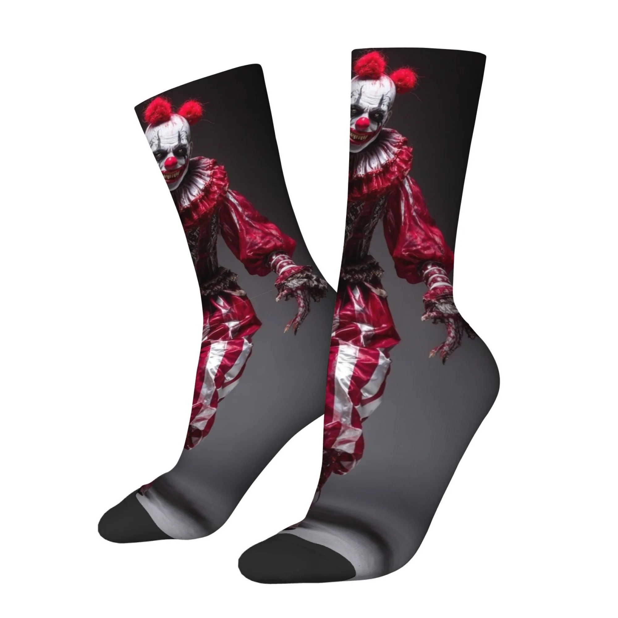 Horror Clown Print Socks Comfortable Non-slip Breathable Men's Socks Travel Sports Running Crazy Rock Everyday Compression Socks