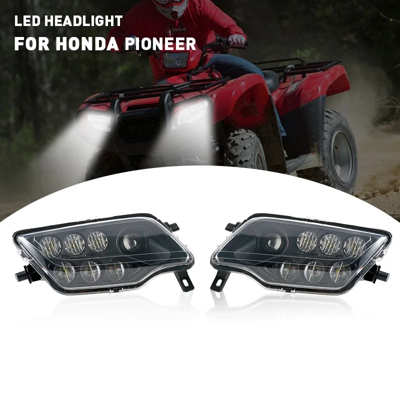 Black LED headlight front light for Honda Pioneer 1000 Talon Rancher 420 Foreman 500  Rubicon