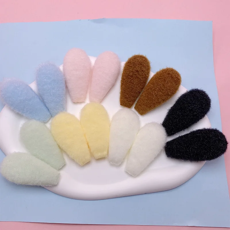 28Pcs 3*6CM Two Side Felt Rabbit Ear Padded Appliques For Children Hat Sewing DIY Headband Hair Clip Accessories Patches