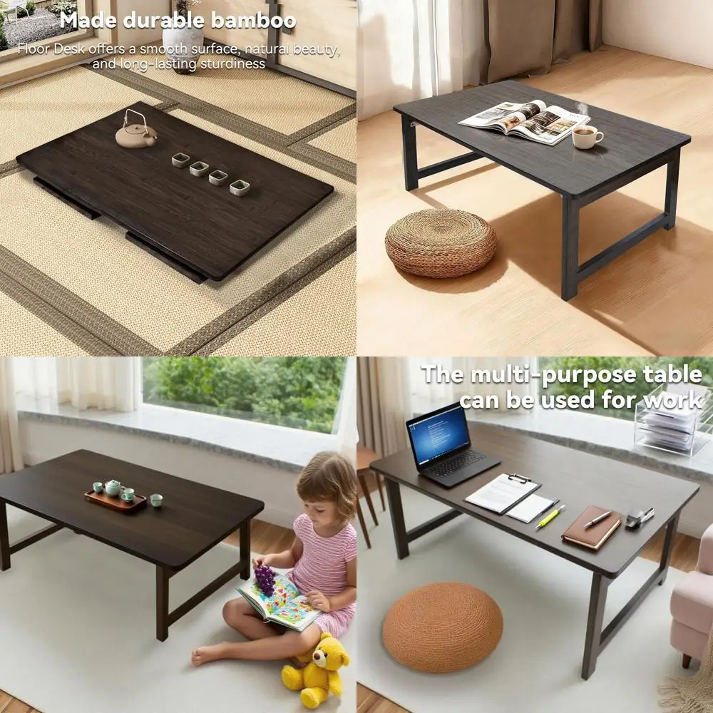 

Versatile Wooden Folding Table for Sitting, Dining, and Tea - Low Desk, Tatami-Style, Easy Setup (31.5x19.7x11.8 inches)
