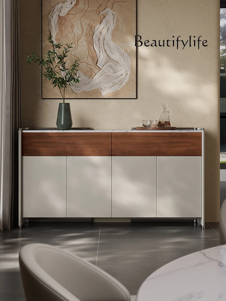 

Итальянский минималистичный боковой шкаф, встроенный шкаф у стены, простой современный шкафчик, высококачественный сундук из цельного дерева.