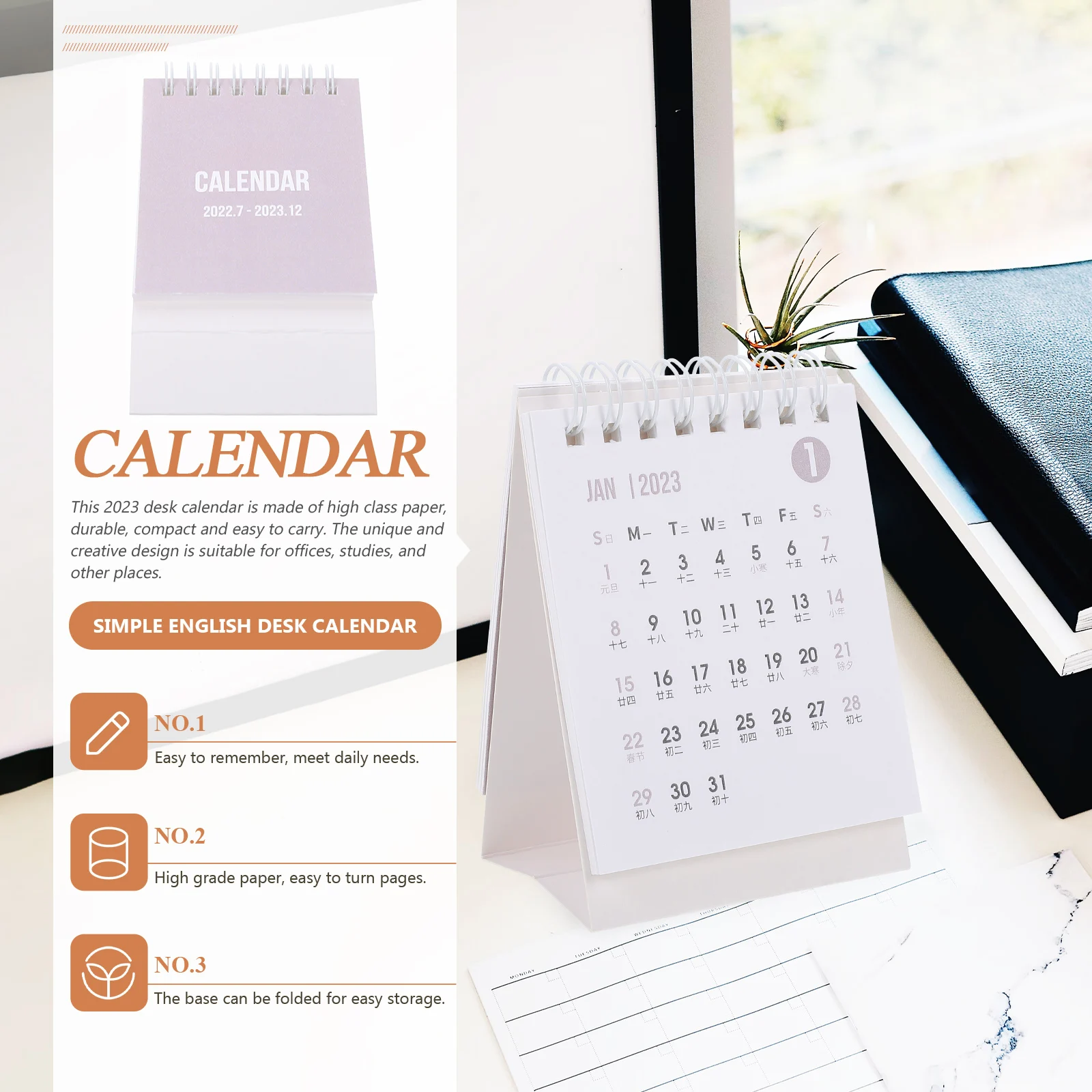 

2023 Mini Desk Calendar Dormitory New Year's Eve Lovely Small for Paper Cute Little