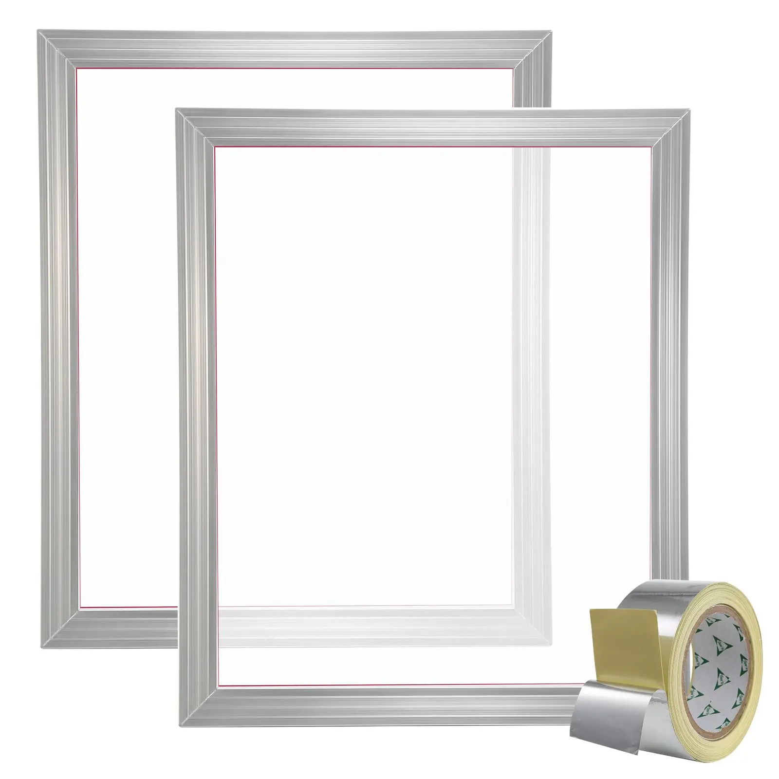 Screen Printing Kit, 2 Pieces Aluminum Silk Frames, 20x24inch with 160 Count Mesh, High Tension Nylon and Sealing Tape for