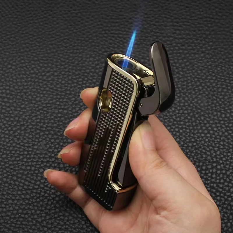 HONEST Metal Fine Craftsmanship with Cigar Diamond Tools Lighter Flame Design with Transparent Ventilation Window Design